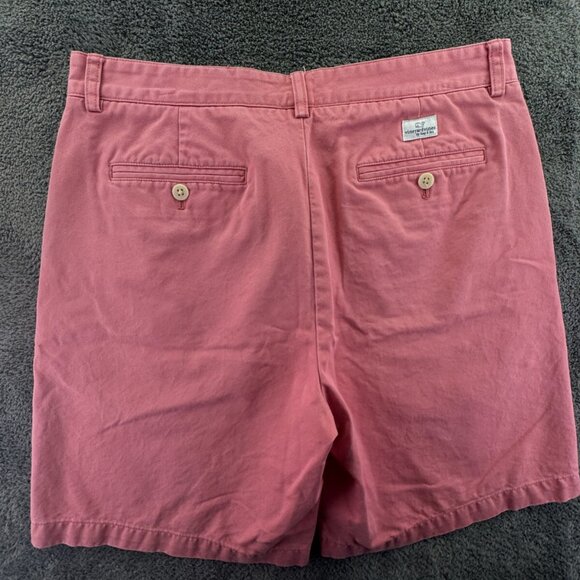 Vineyard Vines Club Salmon Pink Shorts Size 34 Chino Zip Fly Preppy Whale Logo - Picture 15 of 16